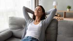 Woman Relaxed On Couch